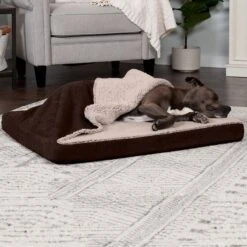 FurHaven Berber & Suede Blanket Top Cooling Gel Cat & Dog Bed