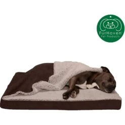 FurHaven Berber & Suede Blanket Top Cooling Gel Cat & Dog Bed -Cozy Paws 362086 PT3. AC SS1800 V1645657893
