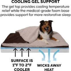 FurHaven Berber & Suede Blanket Top Cooling Gel Cat & Dog Bed -Cozy Paws 362086 PT6. AC SS1800 V1645657884