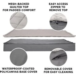 FurHaven Quilt Top Cooling Gel Convertible Indoor/Outdoor Cat & Dog Bed -Cozy Paws 362151 PT4. AC SS1800 V1666817961