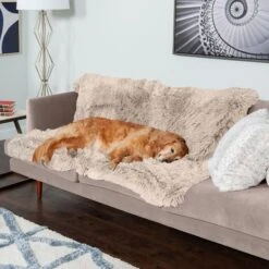 FurHaven Polyester Long Fur & Velvet Dog Blanket