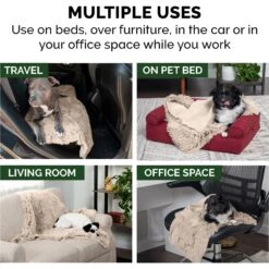 FurHaven Polyester Long Fur & Velvet Dog Blanket -Cozy Paws 363174 PT5. AC SS1800 V1658005996