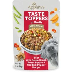 Applaws Taste Toppers Beef, Green Beans, Pepper & Sweet Potato In Broth Wet Dog Food Topper, 3-oz Pouch