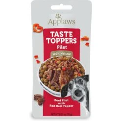 Applaws Taste Toppers Beef & Red Pepper Fillet Wet Dog Food Topper, 0.71-oz Pouch, Case Of 12