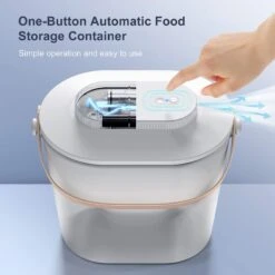 Pawshelf Vacuum Dog & Cat Food Storage Container, White, Medium -Cozy Paws 364533 PT1. AC SS1800 V1646697707