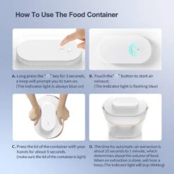 Pawshelf Vacuum Dog & Cat Food Storage Container, White, Medium -Cozy Paws 364533 PT7. AC SS1800 V1646694787