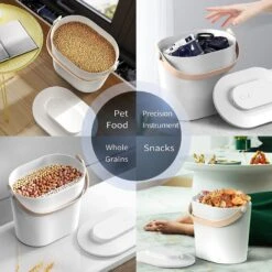 Pawshelf Vacuum Dog & Cat Food Storage Container, White, Medium -Cozy Paws 364533 PT8. AC SS1800 V1646693529