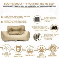 Precious Tails Seat Belt Compatible Travel Bolster Cat & Dog Bed -Cozy Paws 366535 PT3. AC SS1800 V1644371559