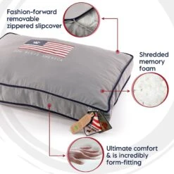 Precious Tails "Dog Bless Ameria" Orthopedic Pillow Cat & Dog Bed With Removable Cover -Cozy Paws 366573 PT4. AC SS1800 V1644379319