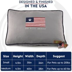 Precious Tails "Dog Bless Ameria" Orthopedic Pillow Cat & Dog Bed With Removable Cover -Cozy Paws 366573 PT6. AC SS1800 V1644372102