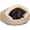 Precious Tails Herringbone Canvas Fleece Deep Dish Covered Cat & Dog Bed -Cozy Paws 366597 MAIN. AC SS1800 V1644344197