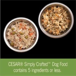 Cesar Simply Crafted Variety Pack Chicken, Carrots, Potatoes & Peas & Chicken, Sweet Potato, Apple, Barley & Spinach Limited-Ingredient Wet Dog Food Topper -Cozy Paws 367262 PT3. AC SS1800 V1644371201