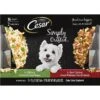 Cesar Simply Crafted Variety Pack Chicken, Carrots & Green Beans & Beef, Chicken, Purple Potatoes, Peas & Carrots Wet Dog Food Topper, 1.3-oz Can, 16 Count -Cozy Paws 367307 MAIN. AC SS1800 V1644370290