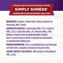 Wellness Bowl Boosters Simply Shreds Chicken, Beef & Carrots Natural Grain-Free Wet Dog Food Mixer Or Topper, 2.8-oz Pouch, Case Of 12 & Wellness Bowl Boosters Simply Shreds Chicken, Salmon & Pumpkin Natural Grain-Free Wet Dog Food Mixer Or Topper, 2.8-oz Pouch, Case Of 12 -Cozy Paws 367552 PT4. AC SS1800 V1674053872