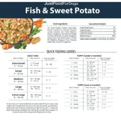 JustFoodForDogs Fish & Sweet Potato Recipe Frozen Human-Grade Fresh Dog Food -Cozy Paws 368097 PT6. AC SS1800 V1696968817