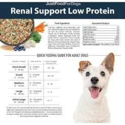 JustFoodForDogs Veterinary Diet PantryFresh Renal Support Low Protein Shelf-Stable Fresh Dog Food, 12.5-oz Pouch, Case Of 12 -Cozy Paws 368147 PT7. AC SS1800 V1666299070