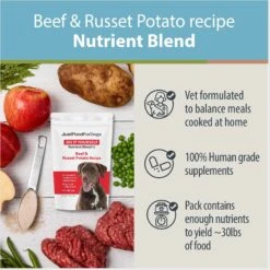 JustFoodForDogs DoItYourself Beef & Russet Potato Recipe Fresh Dog Food Recipe & Nutrient Blend -Cozy Paws 368153 PT2. AC SS1800 V1666386082