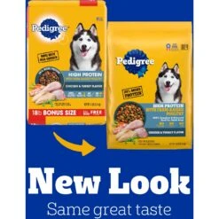 Pedigree High Protein Chicken & Turkey Flavor Adult Dry Dog Food -Cozy Paws 368365 PT2. AC SS1800 V1668027277