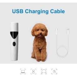 Casfuy Rechargeable Small Dog & Cat Nail Grinder, White -Cozy Paws 371989 PT4. AC SS1800 V1657657496