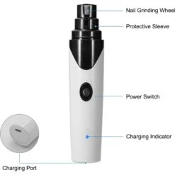 Casfuy Rechargeable Small Dog & Cat Nail Grinder, White -Cozy Paws 371989 PT6. AC SS1800 V1657657494