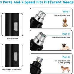 Casfuy Dog & Cat Nail Care Rechargeable Grinder, Black -Cozy Paws 372037 PT3. AC SS1800 V1651853494