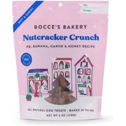 Bocce's Bakery Nutcracker Peanut Butter Flavored Crunch Soft & Chewy Dog Treats, 6-oz Bag