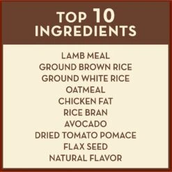 AvoDerm Original Lamb Meal & Brown Rice Recipe Adult Dry Dog Food -Cozy Paws 46706 PT8. AC SS1800 V1585938383