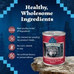 Blue Buffalo Wilderness Salmon & Chicken Grill Grain-Free Canned Dog Food -Cozy Paws 46806 PT5. AC SS1800 V1646786192