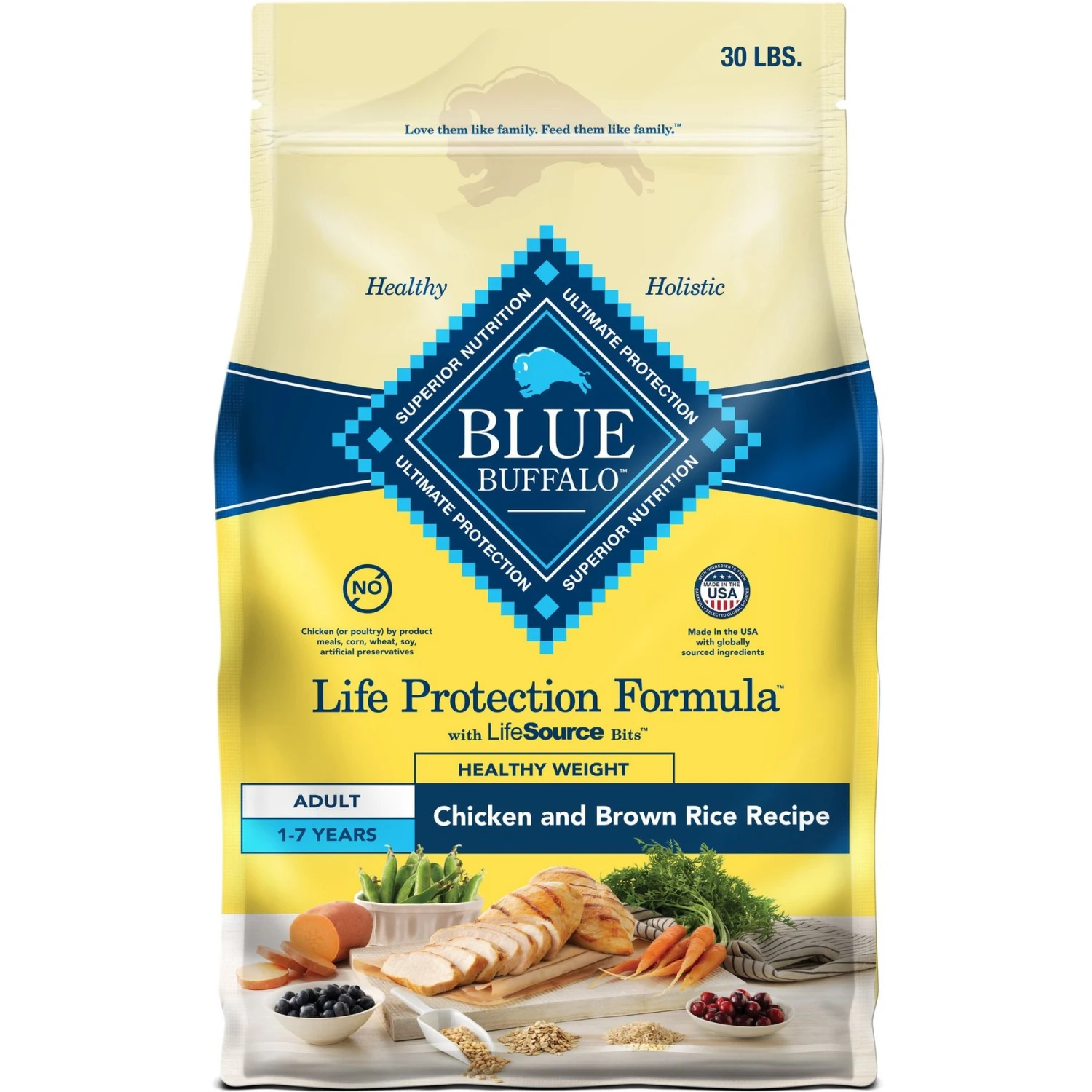 Blue Buffalo Life Protection Formula Healthy Weight Adult Chicken & Brown Rice Recipe Dry Dog Food 3 Blue Buffalo Life Protection Formula Healthy Weight Adult Chicken & Brown Rice Recipe Dry Dog Food
