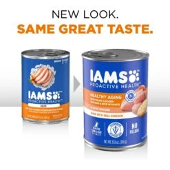 Iams ProActive Health Classic Ground With Slow Cooked Chicken & Rice Healthy Aging Senior Wet Dog Food -Cozy Paws 47672 PT2. AC SS1800 V1658263057