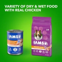 Iams ProActive Health Classic Ground With Slow Cooked Chicken & Rice Healthy Aging Senior Wet Dog Food -Cozy Paws 47672 PT8. AC SS1800 V1658188525