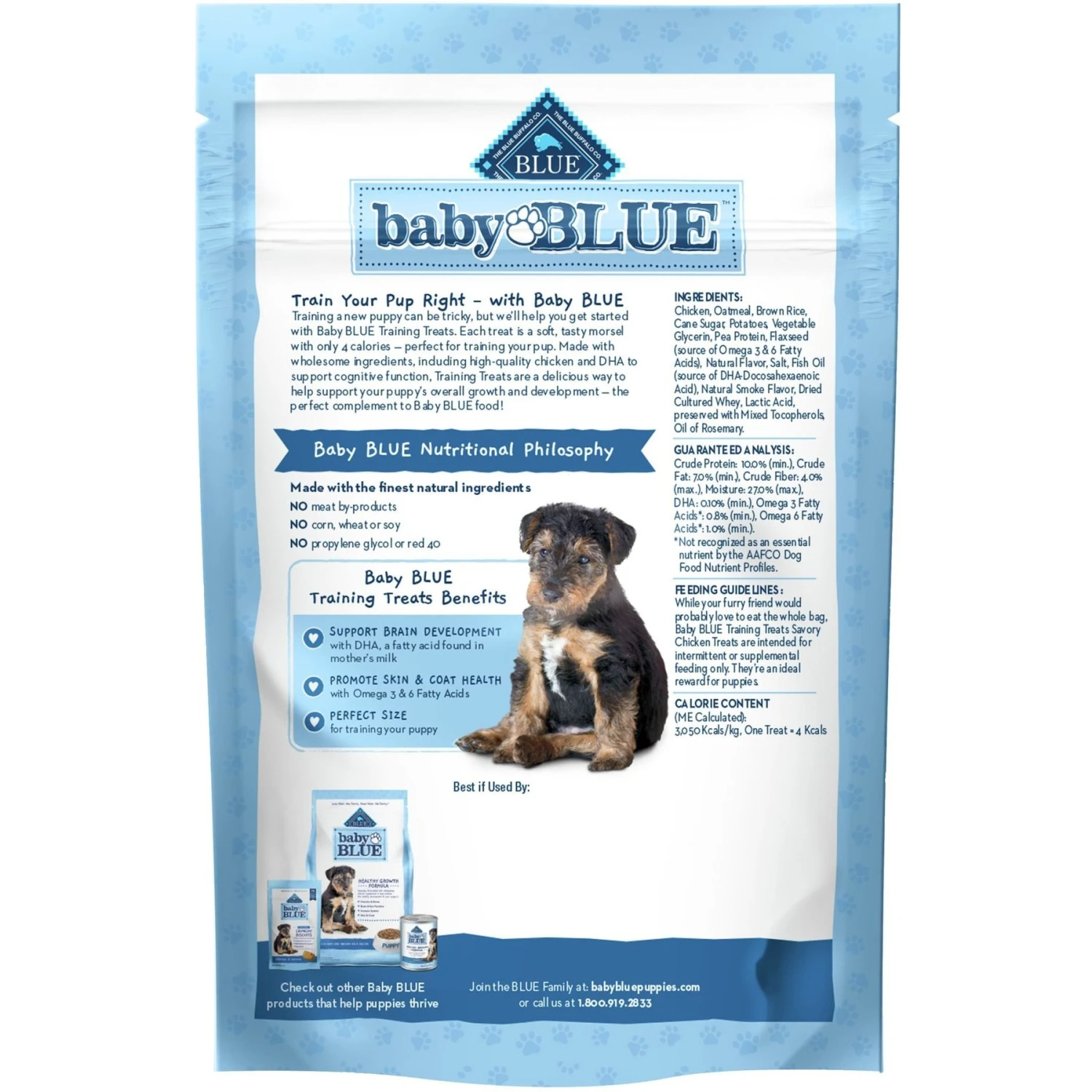Blue Buffalo Baby Blue Healthy Growth Formula Natural Chicken & Brown Rice Recipe Puppy Dry Food & Blue Buffalo Baby Blue Natural Savory Chicken Puppy Treats, 4-oz Bag 5 Blue Buffalo Baby Blue Healthy Growth Formula Natural Chicken & Brown Rice Recipe Puppy Dry Food & Blue Buffalo Baby Blue Natural Savory Chicken Puppy Treats, 4-oz Bag - Image 3