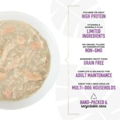 Tiki Dog Meaty Whole Foods Grain-Free Chicken & Salmon Shredded Canned Dog Food, 12-oz, Case Of 8 -Cozy Paws 505098 PT4. AC SS1800 V1648615610