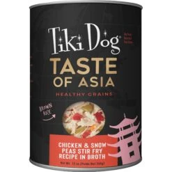 Tiki Dog Taste Of Asia! Grain-Free Chicken & Snow Peas Stir Fry Chunks In Gravy Canned Dog Food, 12-oz, Case Of 8