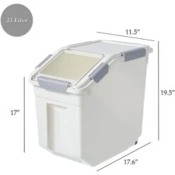 Hanamya Pet Food Storage Container With Measuring Cup, White & Gray -Cozy Paws 511766 PT4. AC SS1800 V1649217730