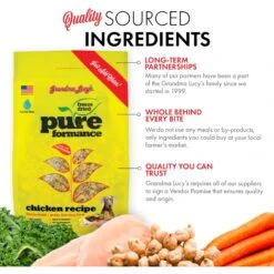 Grandma Lucy's Pureformance Chicken Grain-Free Freeze-Dried Dog Food -Cozy Paws 51353 PT3. AC SS1800 V1676647654