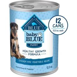 Blue Buffalo Baby Blue Healthy Growth Formula Natural Chicken & Brown Rice Recipe Puppy Dry Food & Blue Buffalo Baby Blue Healthy Growth Formula Natural Chicken & Vegetable Recipe Puppy Wet Food, 12.5-oz Cans, Case Of 12 -Cozy Paws 514998 PT5. AC SS1800 V1649356338