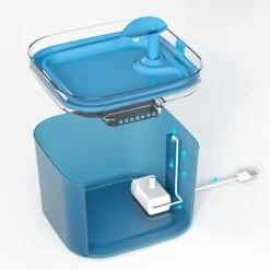 PATPET Triple Filter Ultra Quiet Pump Cat & Dog Water Fountain Dispenser, Blue, 75-oz -Cozy Paws 521670 PT4. AC SS1800 V1658191241