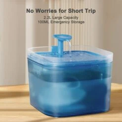 PATPET Triple Filter Ultra Quiet Pump Cat & Dog Water Fountain Dispenser, Blue, 75-oz -Cozy Paws 521670 PT6. AC SS1800 V1658190634