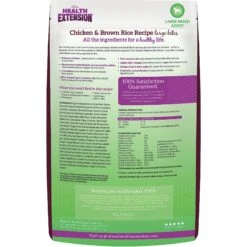 Health Extension Large Bites Chicken & Brown Rice Recipe Dry Dog Food -Cozy Paws 523214 PT1. AC SS1800 V1652769466
