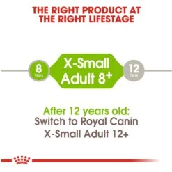 Royal Canin Size Health Nutrition X-Small Adult 8+ Dry Dog Food -Cozy Paws 52396 PT6. AC SS1800 V1697212397