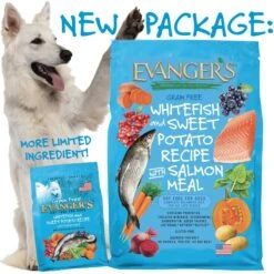 Evanger's Grain-Free Whitefish & Sweet Potato Recipe With Salmon Meal Dry Dog Food -Cozy Paws 52608 PT1. AC SS1800 V1693937968