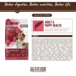 Holistic Select Adult & Puppy Grain-Free Salmon, Anchovy & Sardine Meal Recipe Dry Dog Food -Cozy Paws 52626 PT3. AC SS1800 V1660706871
