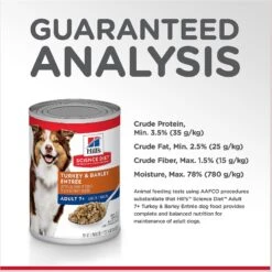 Hill's Science Diet Adult 7+ Turkey & Barley Entree Canned Dog Food, 13-oz, Case Of 12 -Cozy Paws 52800 PT6. AC SS1800 V1598151980