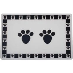 PetRageous Designs Pet Paws Placemat, Black