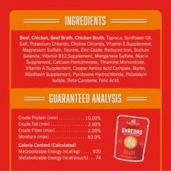 Stella & Chewy's Stella’s Shredrs Grass Fed & Cage Free Beef & Chicken Recipe In Broth Adult Wet Dog Food, 2.8-oz Pouch, Case Of 24 -Cozy Paws 565214 PT3. AC SS1800 V1657659688