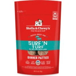 Stella & Chewy's Surf 'N Turf Dinner Patties Freeze-Dried Raw Dog Food & Stella & Chewy's Stella's Super Beef Dinner Patties Freeze-Dried Raw Dog Food -Cozy Paws 567342 PT5. AC SS1800 V1657659927