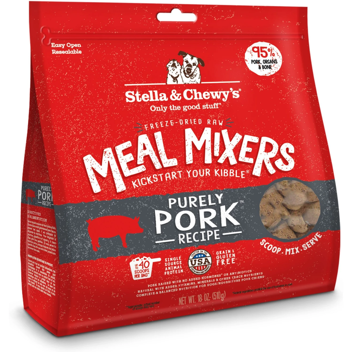 Stella & Chewy's Meal Mixers Purely Pork Freeze-Dried Raw Dog Food Topper & Stella & Chewy's Stella's Super Beef Meal Mixers Freeze-Dried Raw Dog Food Topper 5 Stella & Chewy's Meal Mixers Purely Pork Freeze-Dried Raw Dog Food Topper & Stella & Chewy's Stella's Super Beef Meal Mixers Freeze-Dried Raw Dog Food Topper - Image 3