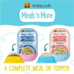 Weruva Meals 'n More Natural Wet Dog Food, Jammin' Salmon Plus Skin & Coat Health, 3.5-oz Cup, 12 Count -Cozy Paws 578398 PT6. AC SS1800 V1695843948