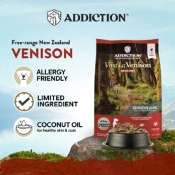 Addiction Grain-Free Viva La Venison Dry Dog Food -Cozy Paws 60108 PT2. AC SS1800 V1672947921